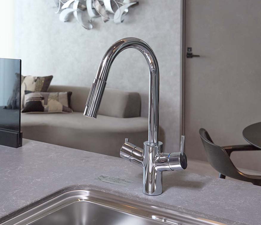 グースネック仕様浄水器付シャワー混合水栓 （hansgrohe・メイスイ）
