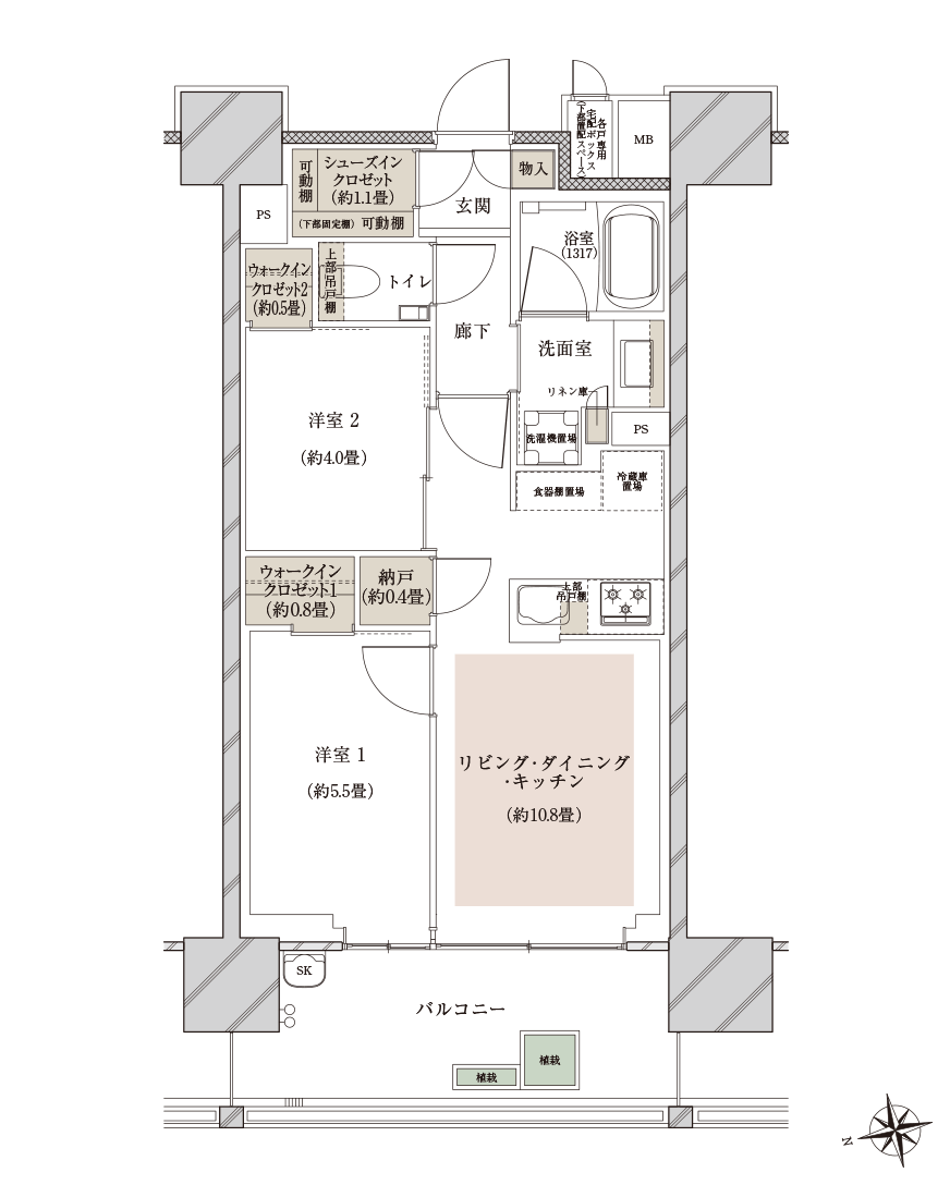 E-2type間取り図