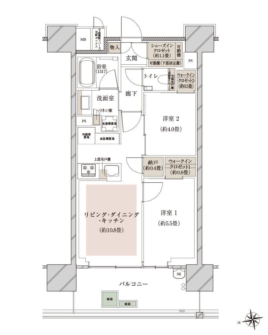 E-1type間取り図